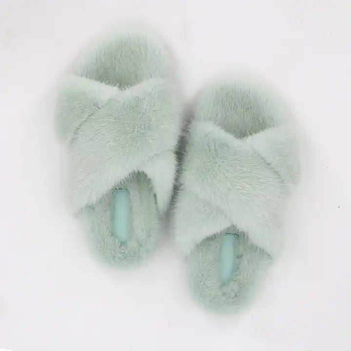 Mink Fur Slides