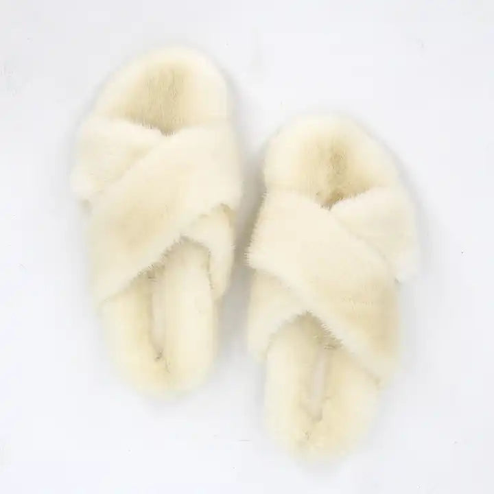 Mink Fur Slides