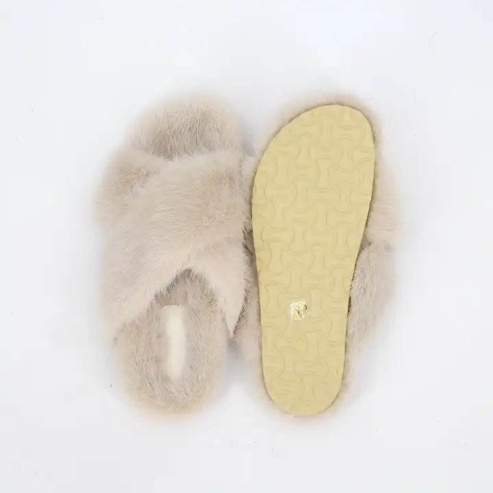 Mink Fur Slides