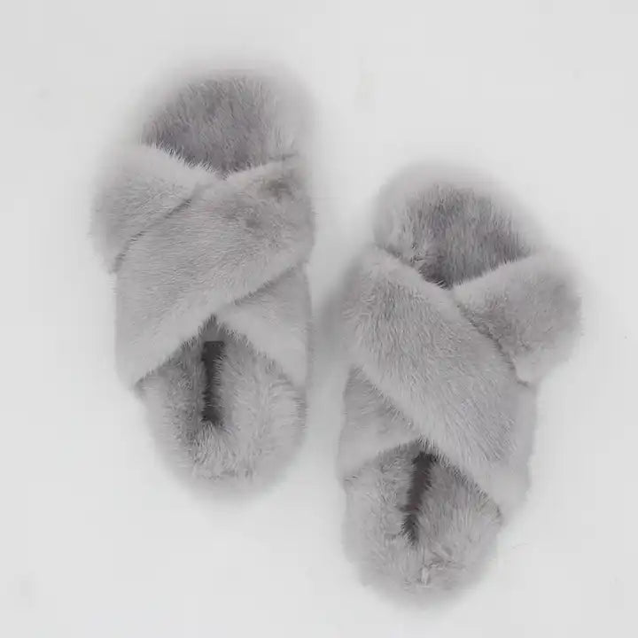 Mink Fur Slides