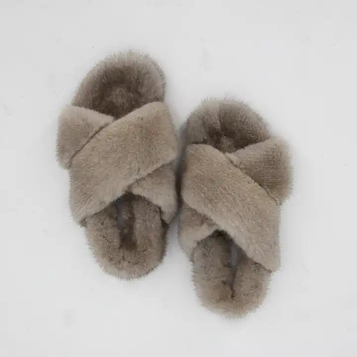 Mink Fur Slides