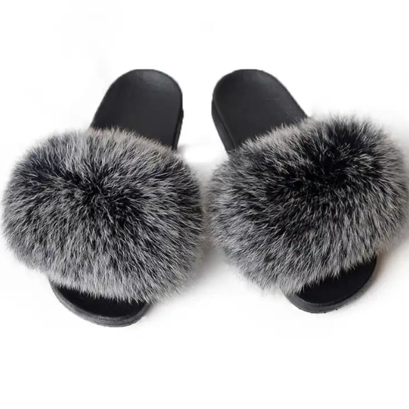 Real Fox Fur Slippers/Slides