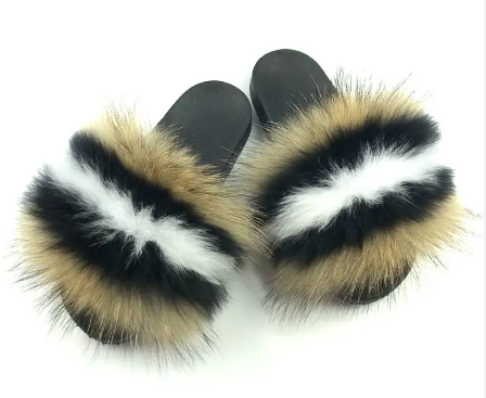 Real Fox Fur Brown/Black/White