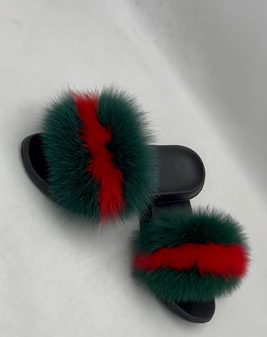 Real Fox Fur Slippers/Slides